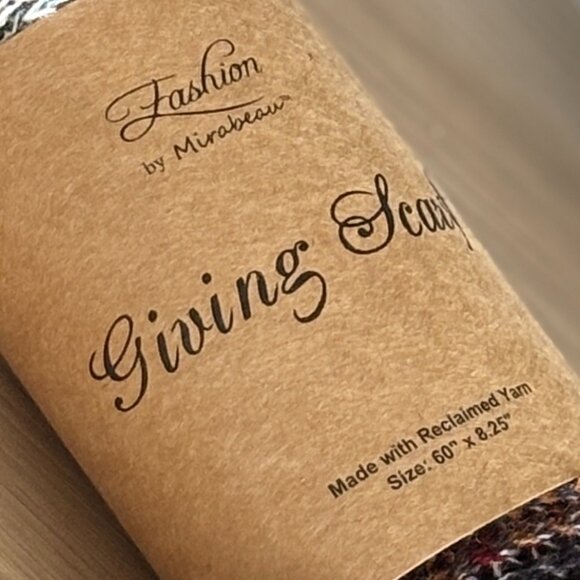 Fashion by Mirabeau Giving Scarf Reclaimed Yarn Upcycled New 60 Multicolor - Picture 3 of 3